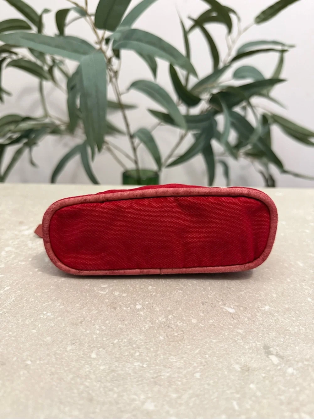 Hermes Bolide Pouch TPM Red Canvas Travel Cosmetic Bag